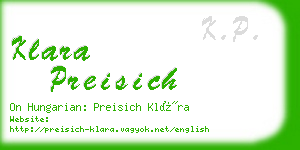 klara preisich business card